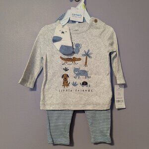 NWT Carters 4 piece pant set - 3 months, blue